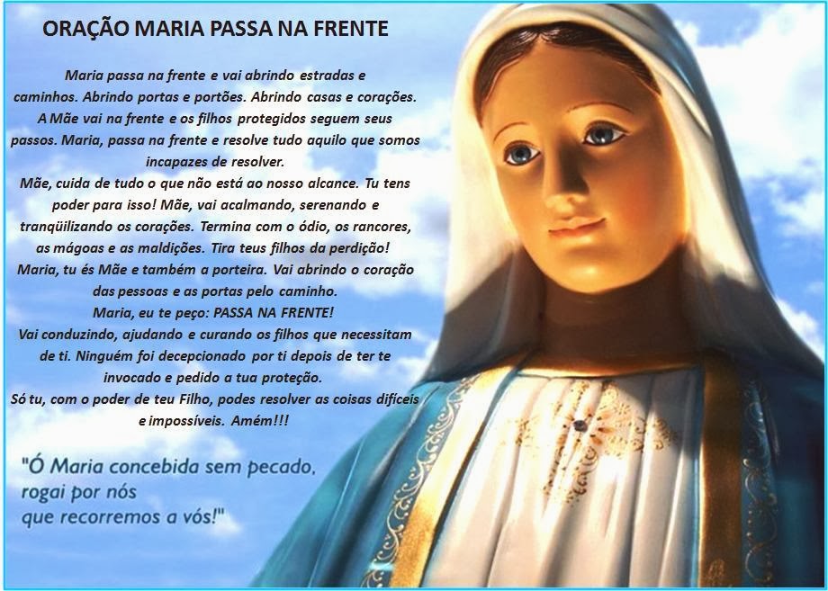 BLOG DO ILIVALDO DUARTE: ORAÇÃO: Maria passa na frente