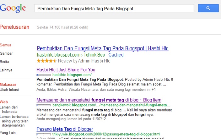 Pembuktian Dan Fungsi Meta Tag Pada Blogspot Pembuktian Dan Fungsi Meta Tag Pada Blogspot