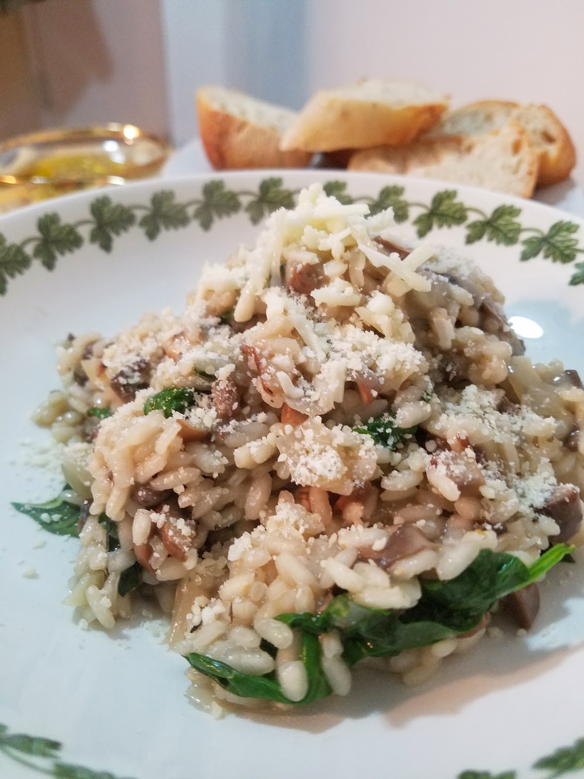 Mushroom and Spinach Risotto