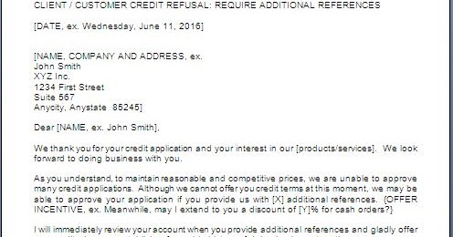 Credit Refusal Letter Sample