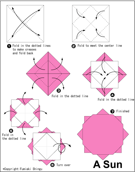 Sun - Easy Origami instructions For Kids
