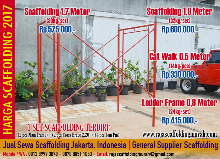 general supplier jual sewa scaffolding baru bekas di Jakarta Bekasi Tangerang Bogor Karawang Cikarang Bandung