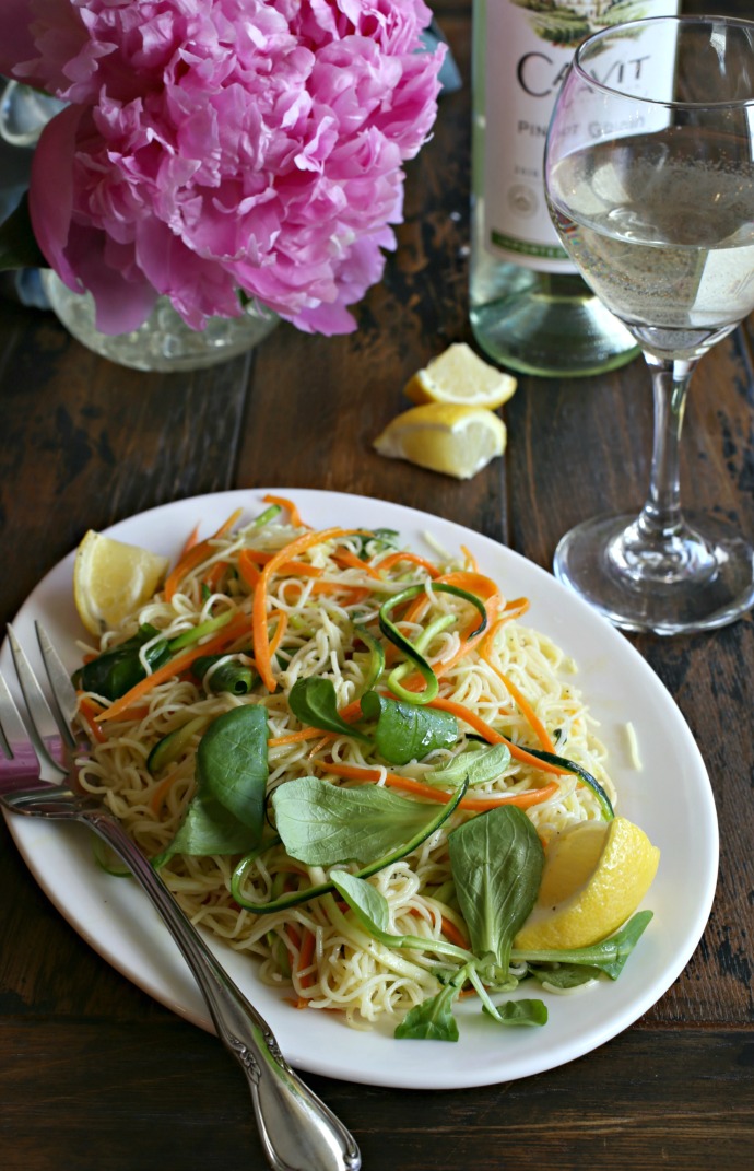Hungry Couple Lemony Angel Hair Pasta with Carrots and Zucchini