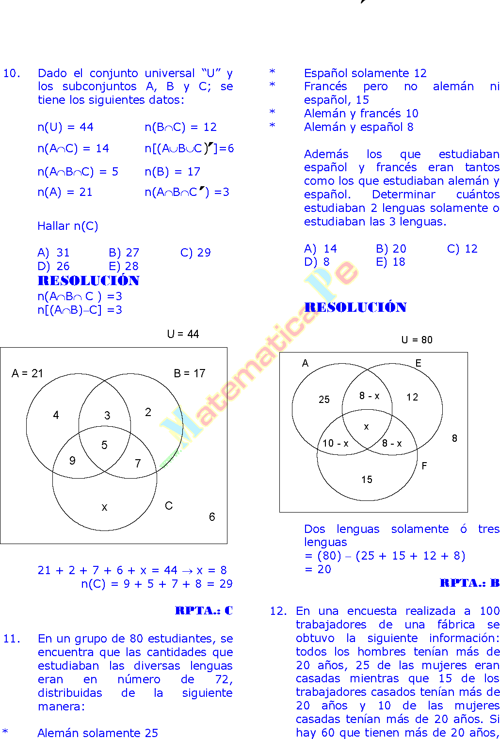 Diagramas De Venn Ejercicios Resueltos Pdf