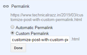 Custom Permalink for Blogger custom permalink