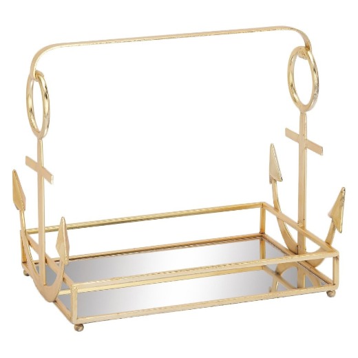 Mirrored Anchor Tray in Gold