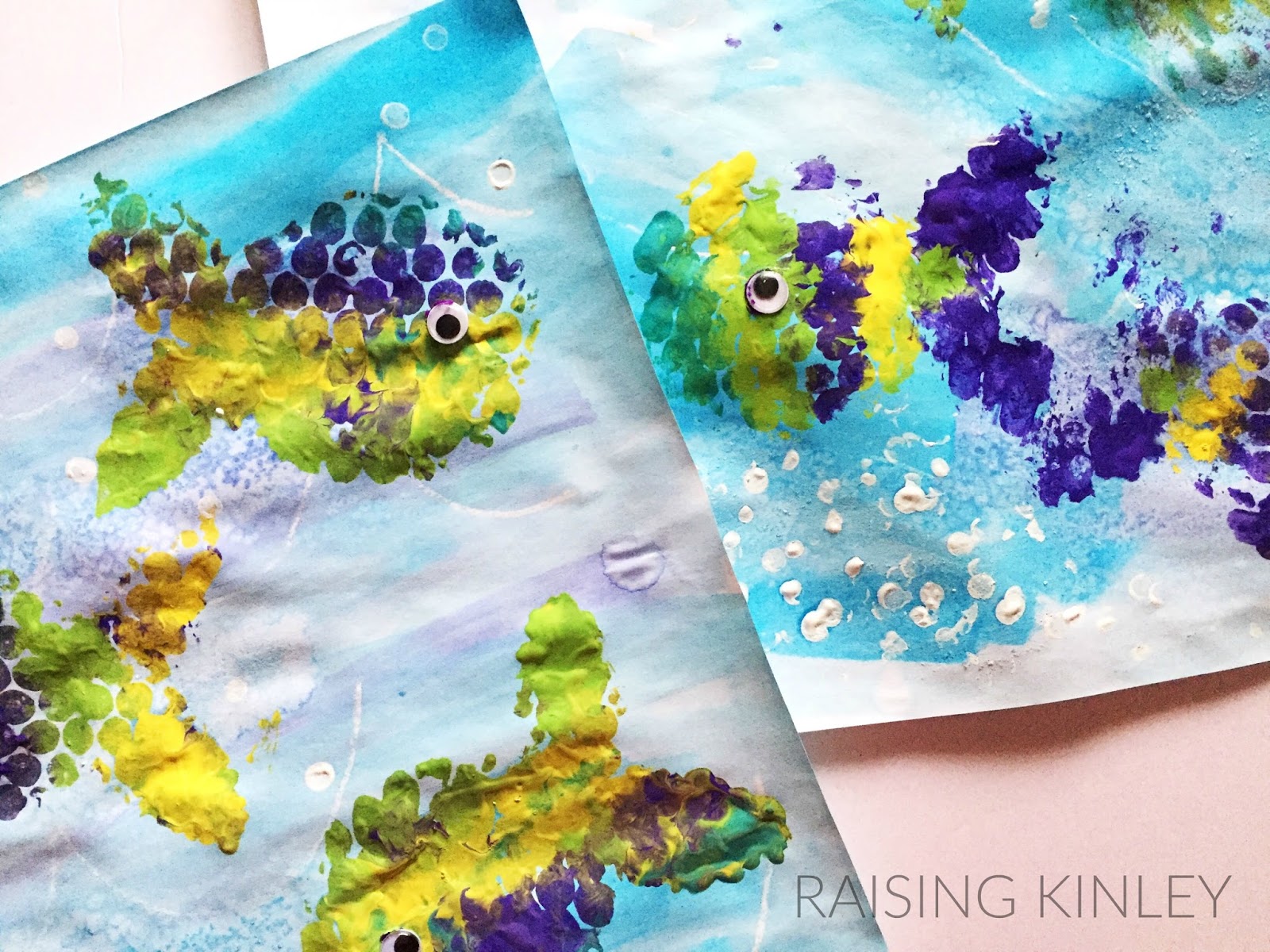 Bubble Wrap Painting Process Art