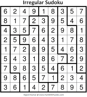 Answer of Irregular Sudoku Puzzle (Fun With Sudoku #380)