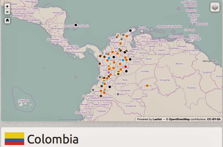 Mapa de Conflictos ambientales en Colombia