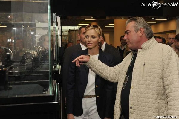 Princess Charlene of Monaco visited the Top Marques event in Monaco together with her brother Gareth.