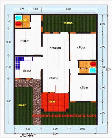 Contoh Denah Rumah Untuk Luas Tanah 120 M2  Desain Rumah Sederhana 