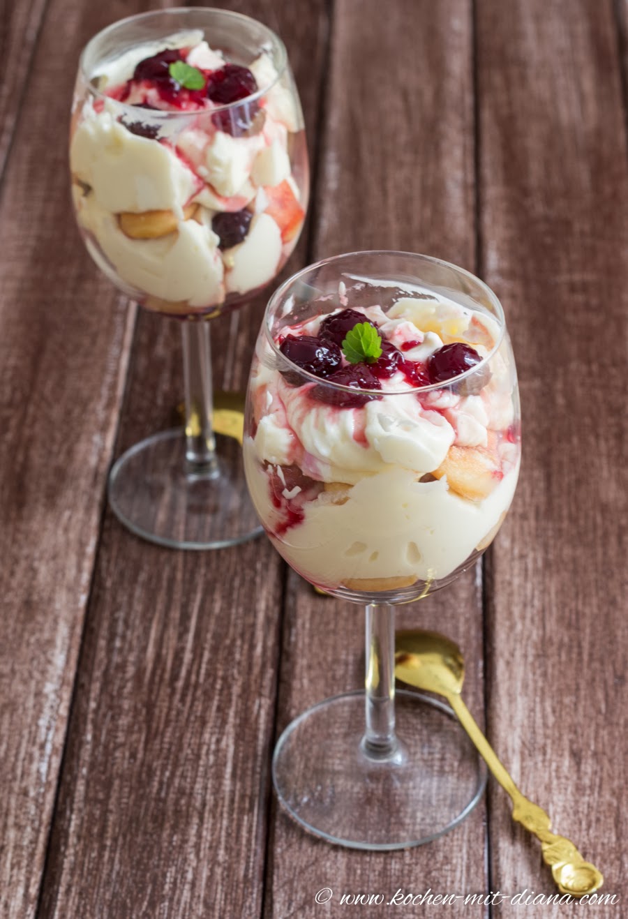 Löffelbiskuit-Mascarpone-Schichtdessert im Glass | Kochen mit Diana