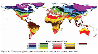 Plant hardiness zones - US, Canada, Europe, Australia, India, China