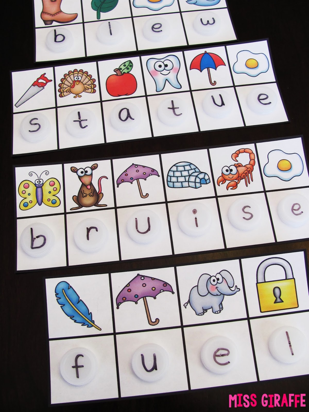 worksheet Ui Phonics Worksheets miss giraffes class ew ue ui activities recycle bottle caps to use with these secret word centers i love phonics activities