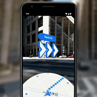 GIF showing AR directions in Maps
