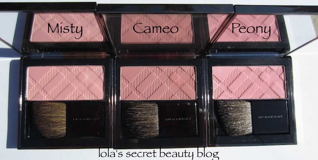 lola's secret beauty blog: Burberry Light Glow Natural Blushes in Misty,  Cameo & Peony- Review & Swatches