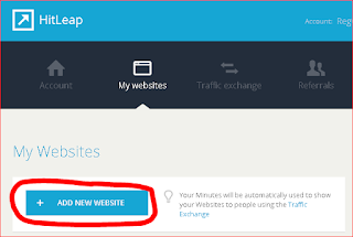 Botón de donde se ubica la utilidad de añadir una web a la plataforma Hitleap