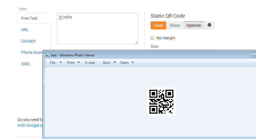 How to Generate QR code for your Site, Text Sms and Contact info ...
