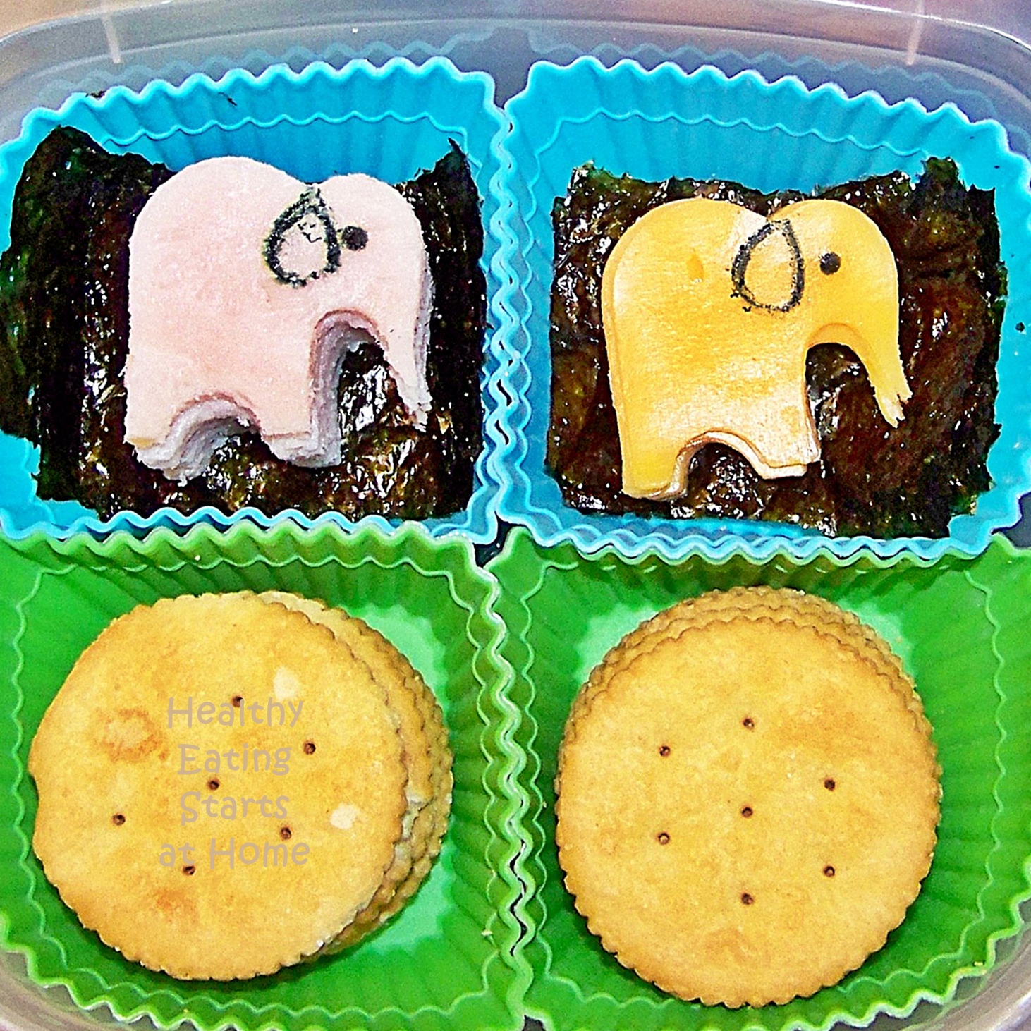 Healthy Eating Starts at Home School Lunches Elephant Cracker Bento