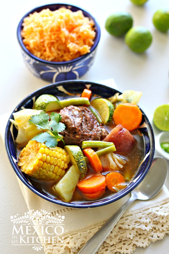 México en Mi Cocina Receta de Caldo de Res, Puchero o Cocido