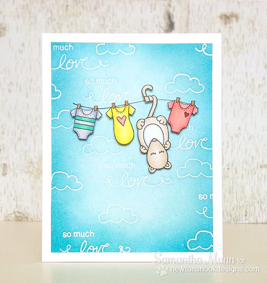 Possum Baby card by Samantha Mann for Newton's Nook Designs | Hanging Around Stamp Set