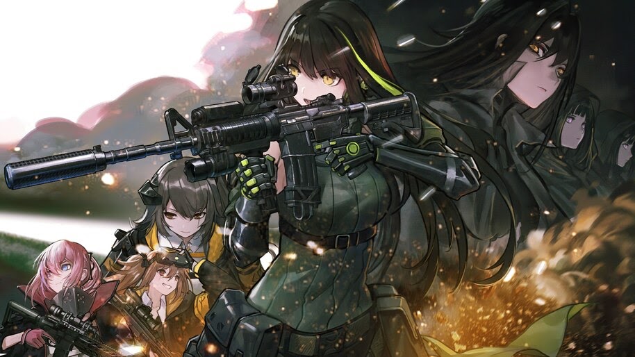 Anime, Girls Frontline, Guns, Rifle, M4A1, UMP45, UMP9, 4K, #6.1072