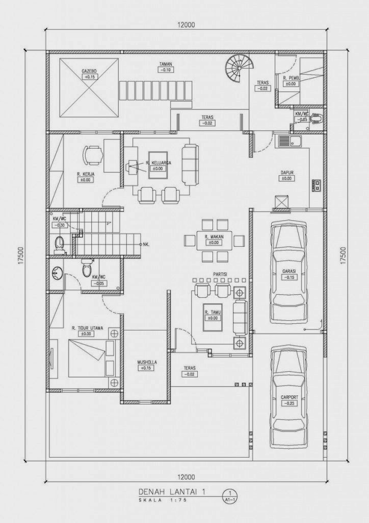 Gambar Denah Rumah Minimalis Modern 1 Lantai Terbaru 2015 Info
