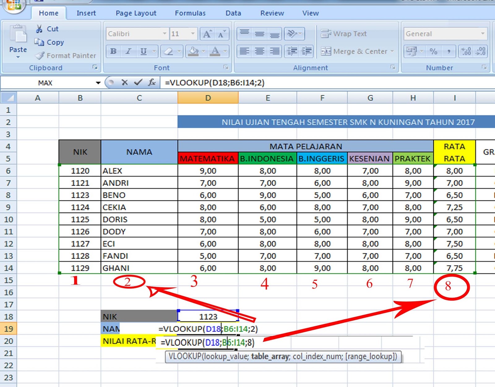 Penggunaan Rumus Vlookup Apapun