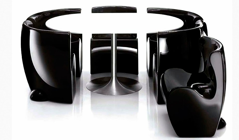 Mesas de jardín con sillas incorporadas