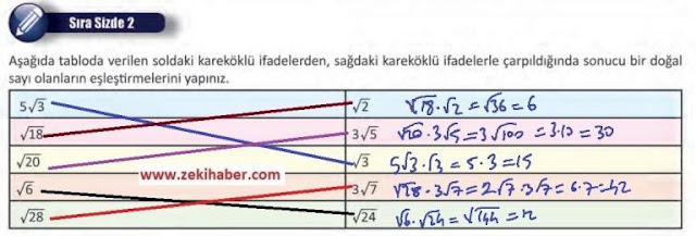 8. Sınıf MEB Yayınları Matematik 56. Sayfa Cevapları 2. Ünite