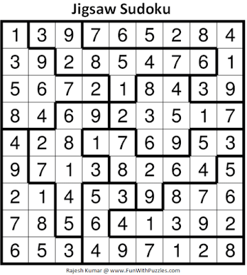Answer of Jigsaw Sudoku Puzzle (Fun With Sudoku #390)