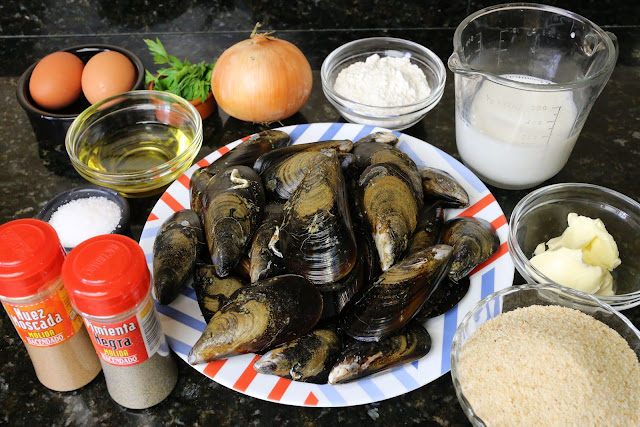 Ingredientes para mejillones rellenos