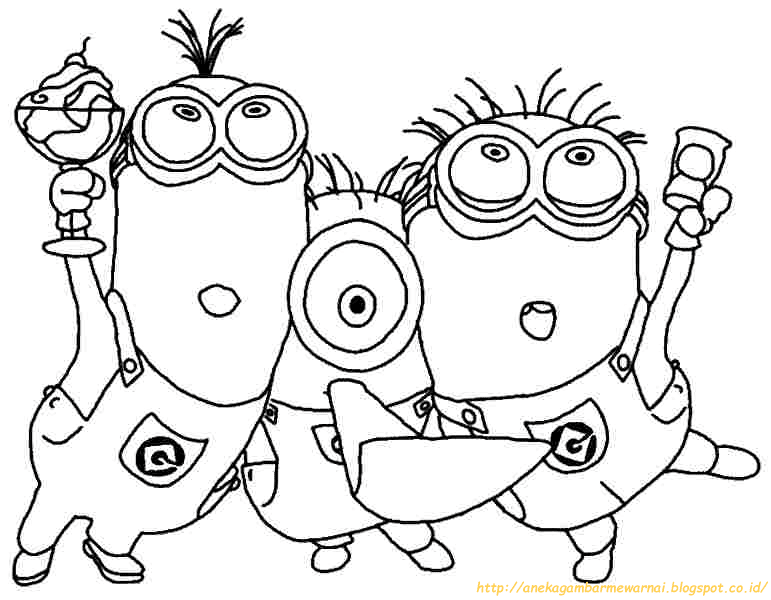 10 Gambar Mewarnai Minions Untuk Anak Paud Dan Tk