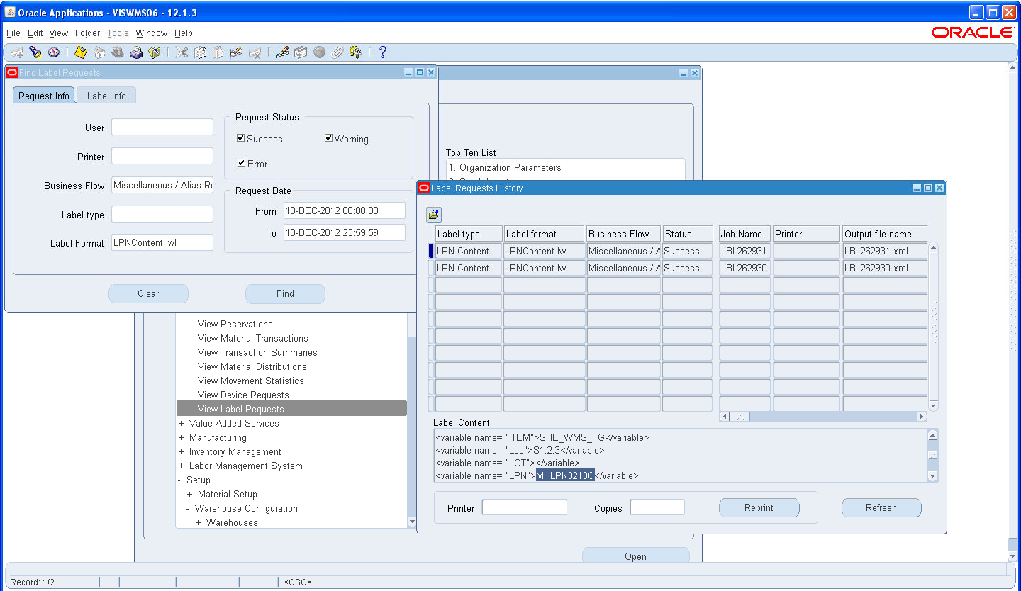 Oracle Applications & Oracle Cloud Fusion HCM WMS Label Format Setup