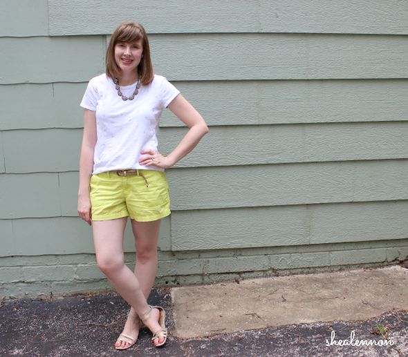 How to style chartreuse shorts | www.shealennon.com