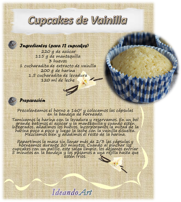 IdeandoArt: Receta Cupcakes de Vainilla