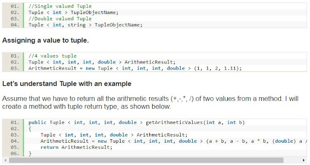 C# Blogs: Tuples In C#