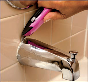 Bathroom Renovation Replace A Tub Spout 02, How To Caulk Around Bathtub Faucet
