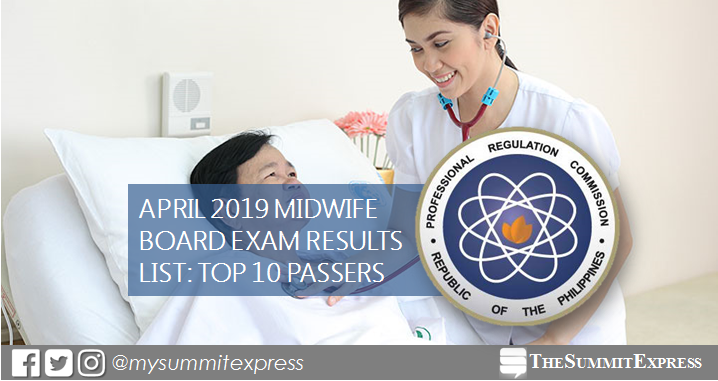 TOP 10 PASSERS: April 2019 Midwifery board exam result