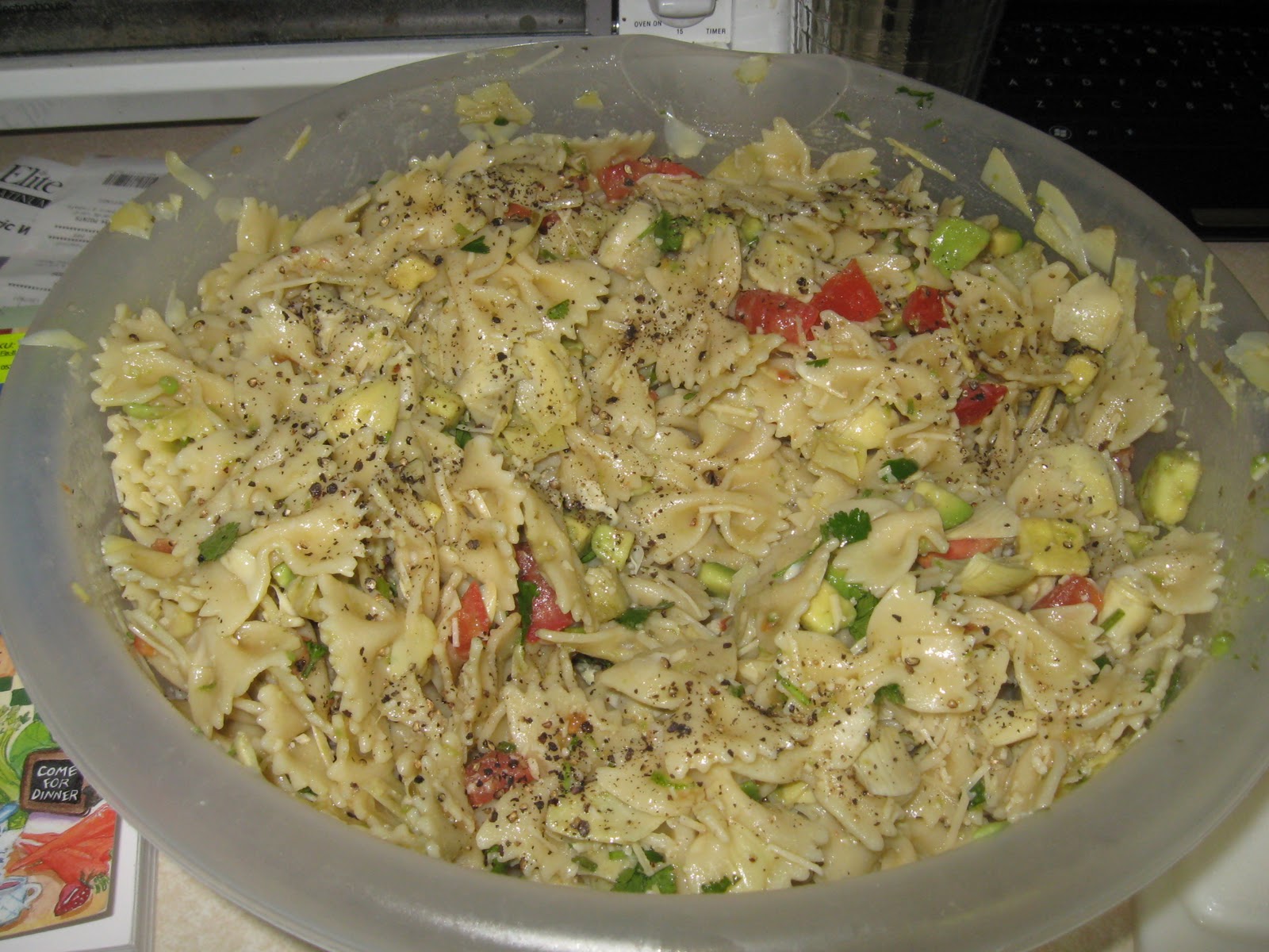 Courtney's Recipes Avocado & Artichoke Pasta Salad in a Cilantro Lime