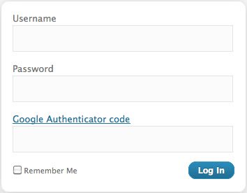 Google Authenticator WordPress Login Page