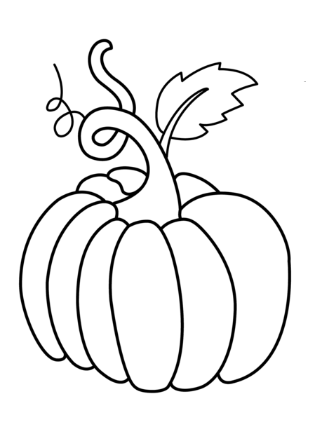 Pumpkin vegetable coloring page for kids