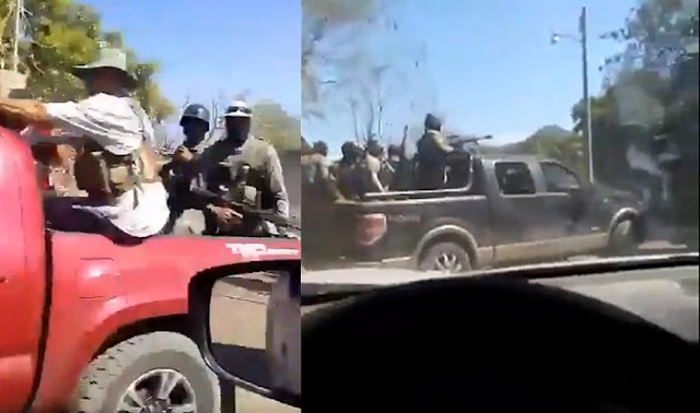 VIDEO; Sicarios del CJNG circulan en Naranjo Sinaloa territorio del Chapo Guzmán