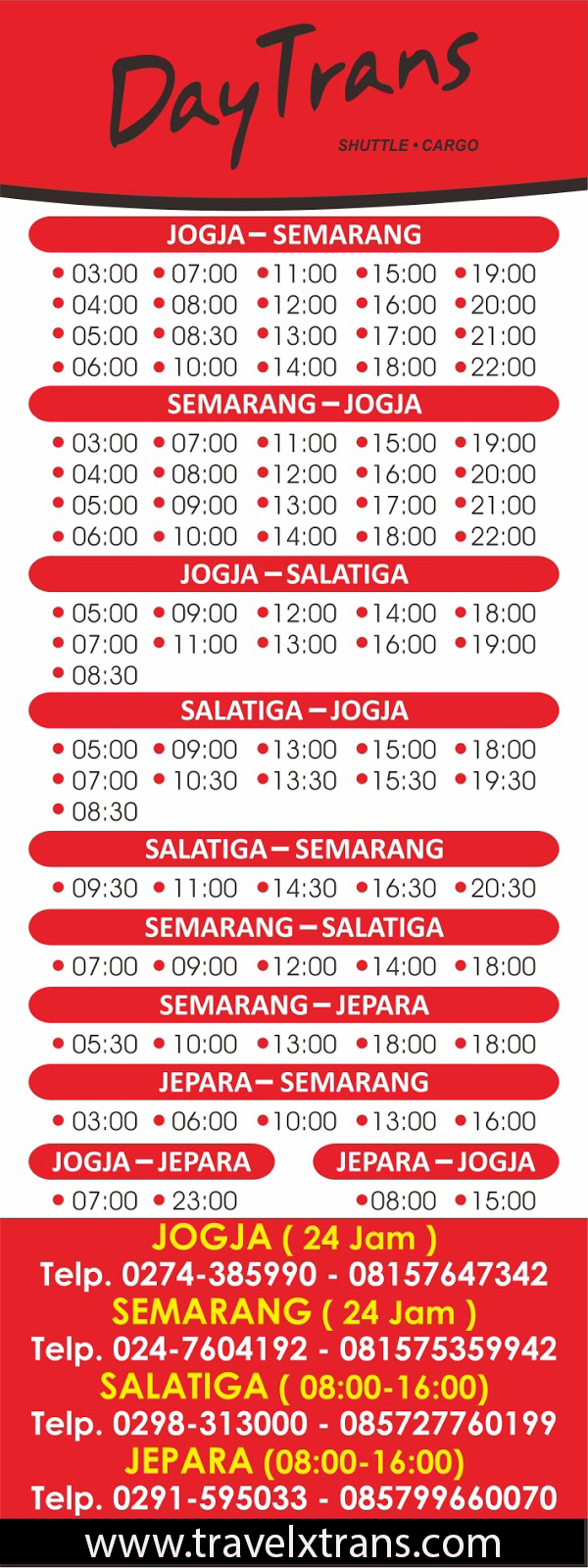 tarif travel semarang jogja