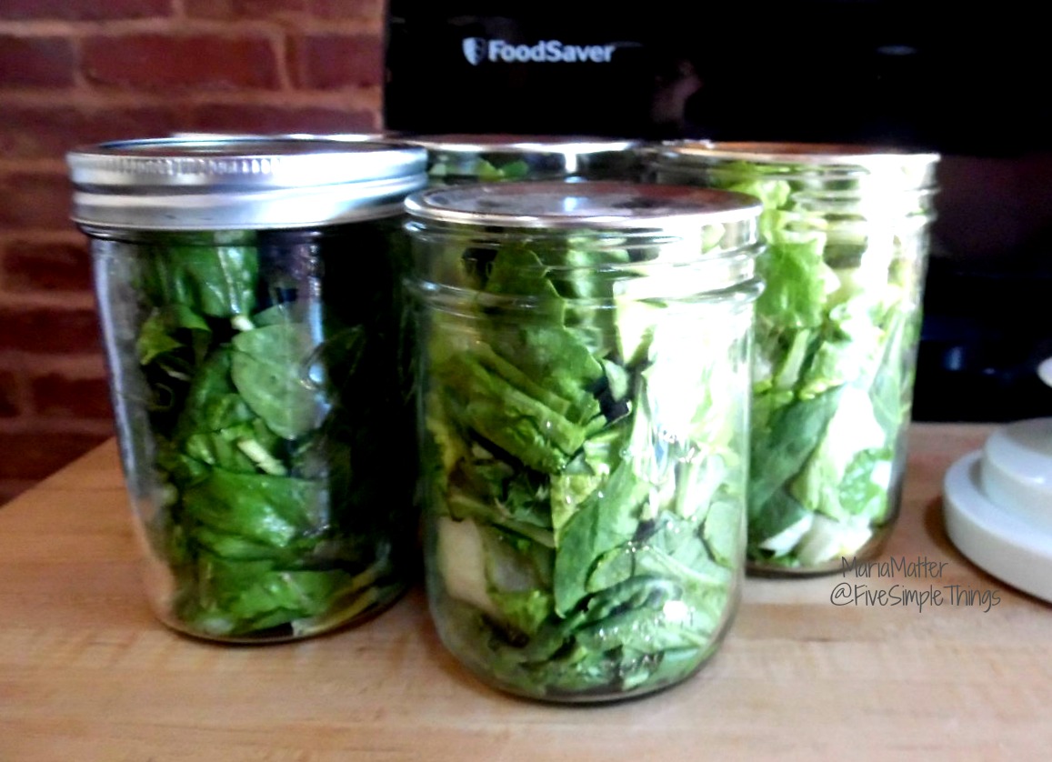Five Simple Things Preserving Fresh Lettuce Salad from a jar