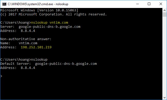 Cách chặn trang web đen bất kỳ bằng file Hosts nslookup