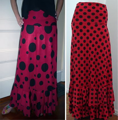 Skirt Jasmin 005-2 Big Lunares red-black / Small Lunares Red + Black - US$95.00
