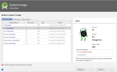 System Image Android Studio