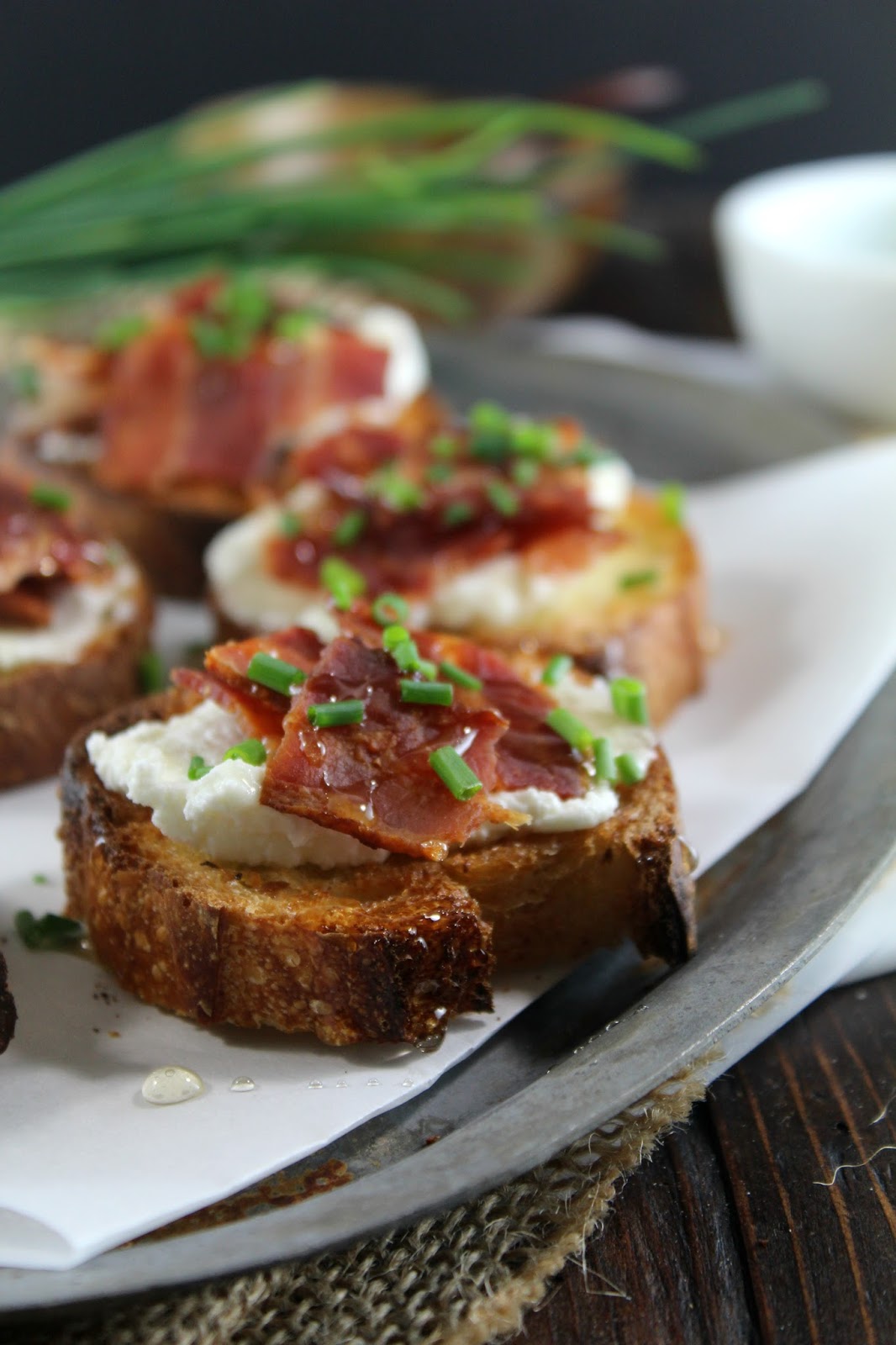 Authentic Suburban Gourmet Bacon, Ricotta & Honey Crostini Friday