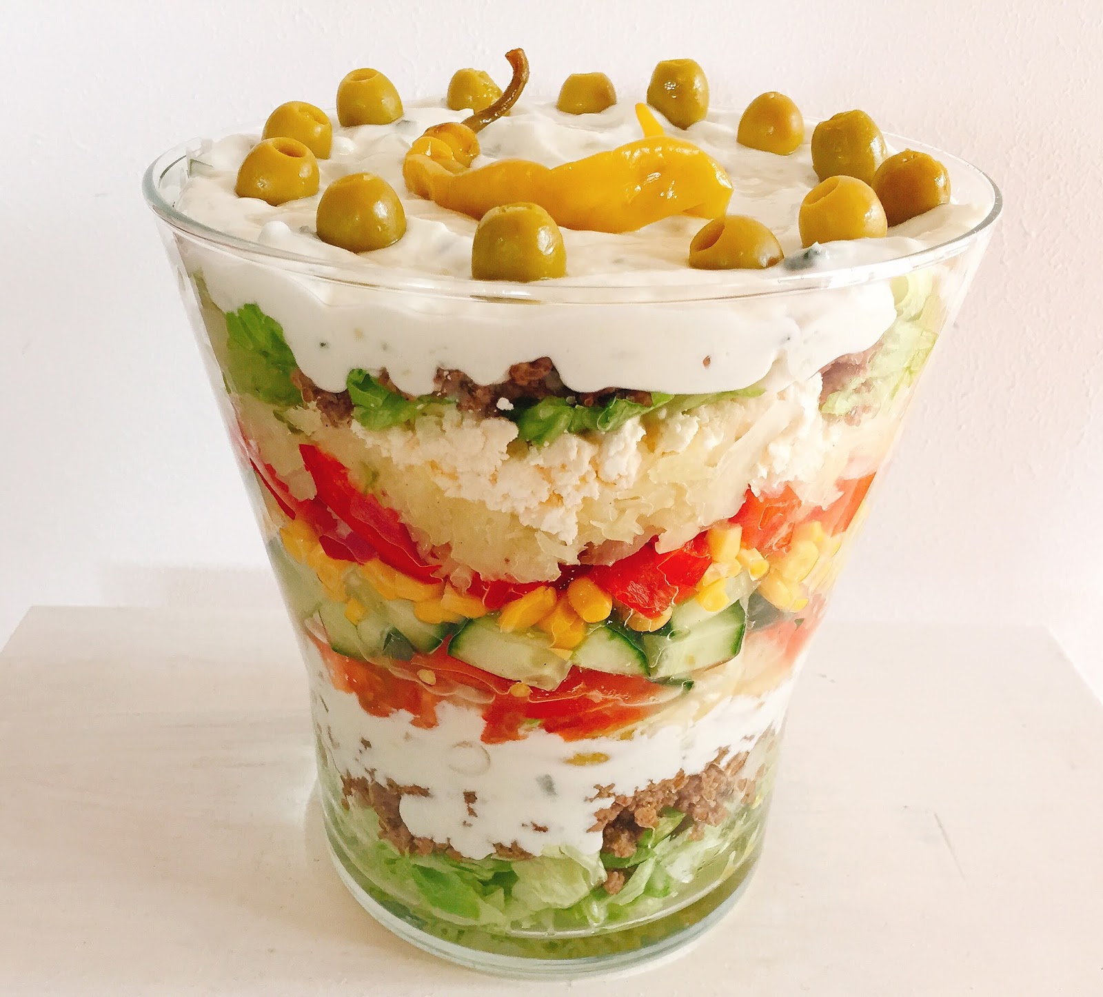 Groni&amp;#39;s Kitchen: Schichtsalat griechischer Art